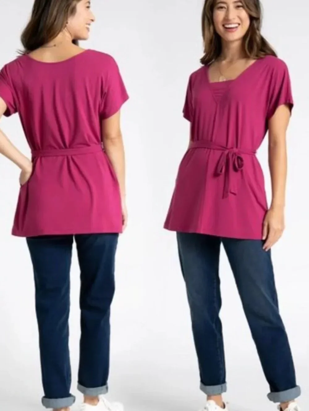 New Betabrand Dominique Tunic Top Petal Pink Small